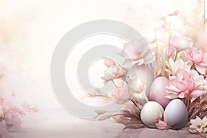 Delicate watercolorstyle Easter background with