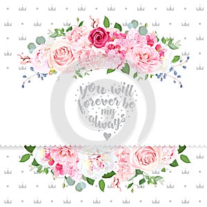 Delicate wedding floral vector design card