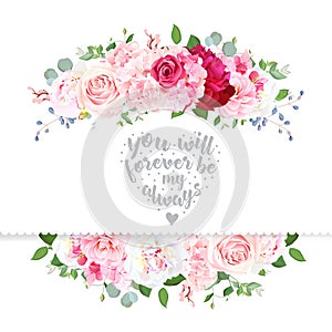 Delicate wedding floral vector design card