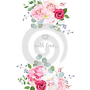 Delicate wedding floral vector design card