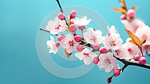 delicate white apricot flowers adorn branches