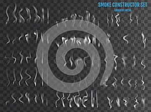 Delicate white cigarette smoke waves.