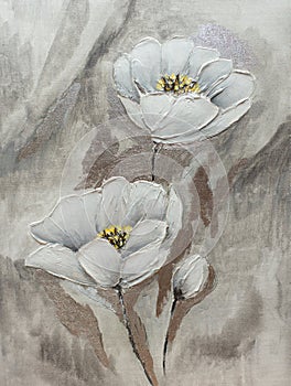 Delicate and white poppy flower