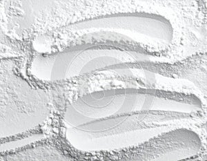 Delicate White Powder Texture Flour or Sugar Background Full Frame Close Up