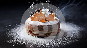 Delicately Dusty Mousse: A Captivating Dessert With Fluid Photography Style