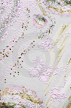 Delicately painted exquisite fine decoration in soft pastel  with cute litlle decorative strikes .