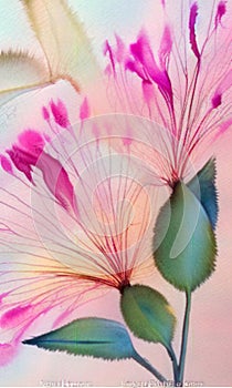 Delicately painted purple watercolor Flowers