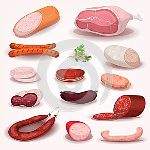 Delicatessen And Butchery Meat Set