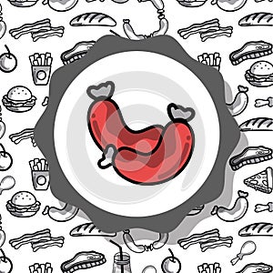 Delicios sausage fast food icon