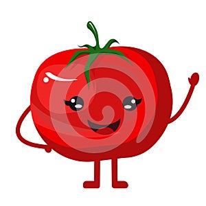 Deliciou red tomatoe with a smiling face