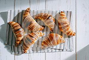 Delicious american croissants for breakfast