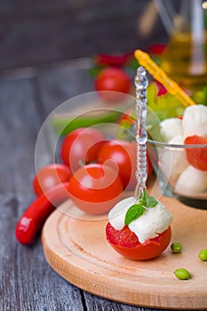 Delicious appetizer caprese