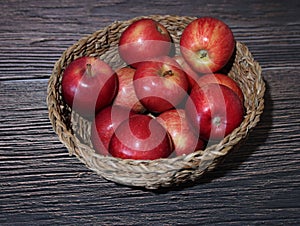 delicious appetizing red apples natural fruit delicacy photo