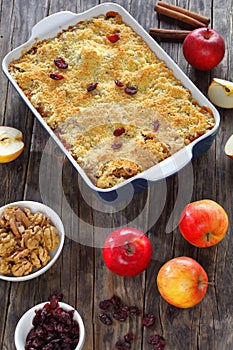 Delicious apple crumble or apple crisp