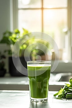 delicious apple grape smoothie on a white table