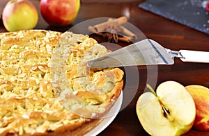 Delicious apple pie or apple cake