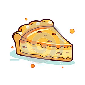 Delicious Apple Pie Slice on White Background AI Generated