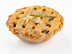 Delicious apple pie on white isolated background