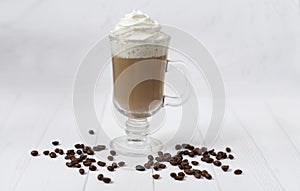 Delicious aromatic Latte Irish coffee