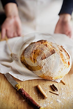 Delicious homemade artisan bread photo