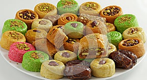 Delicious Assorted Middle Eastern Sweets and Baklava Platter
