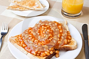 Delicious baked beans on toast