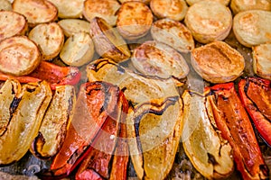 Delicious baked potato and pepper