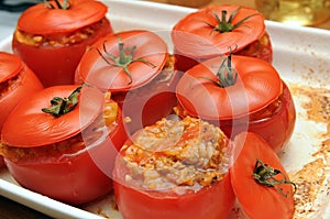 Delicious baked stuffed tomatoes