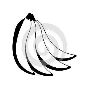 Delicious bananas fruits in black and white