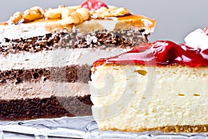 Delicious beautiful gourmet cherry cheese cake