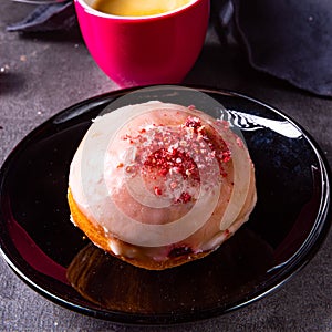 A Delicious Berlin donuts filled with raspberry jam