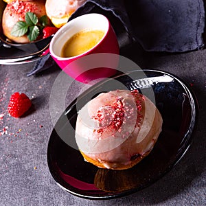 A Delicious Berlin donuts filled with raspberry jam