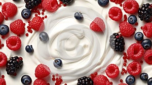 Delicious Berry Yogurt background - Fresh and Nutritious Snack