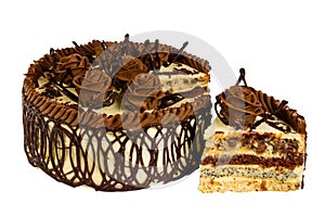 Delicious biscuit cake with chocolate