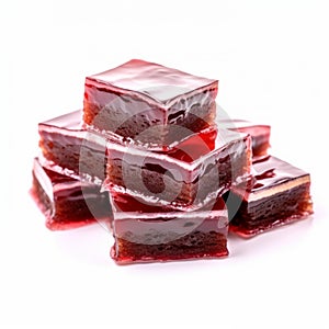 Delicious Blackcurrant Squares With Glazed Surfaces - Rubber-like Layers