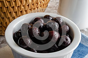 Delicious Blueberries In White Bowl