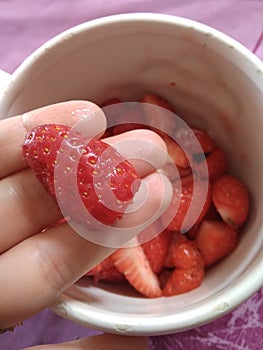 Delicious bowl of straberries