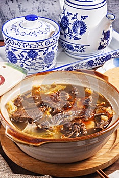 Braised mutton hot pot.