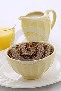 Delicious bran cereal breakfast