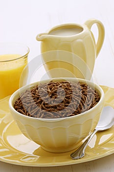 Delicious bran cereal breakfast