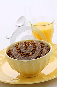 Delicious bran cereal breakfast