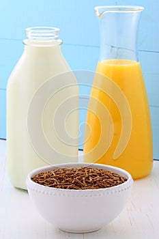 Delicious bran cereal breakfast