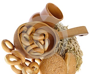 Delicious bread and bread rings