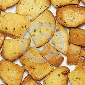 Delicious bread croutons