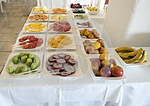 Delicious breakfast buffet fruit at Masseria Torre Coccaro Resort