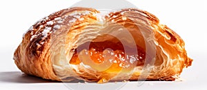 Delicious Breakfast - Croissant with Jam and Realistic Details. Culinary photography capturing the detail and