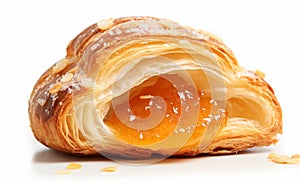 Delicious Breakfast - Croissant with Jam and Realistic Details. Culinary photography capturing the detail and