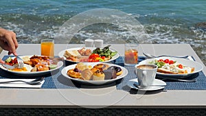 Delicious buffet breakfast served with a variety of food