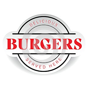 Delicious Burgers vintage stamp logo