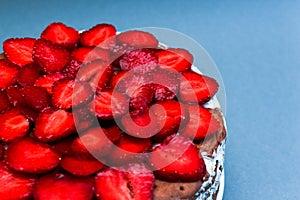 Delicious cake with fresh strawberry